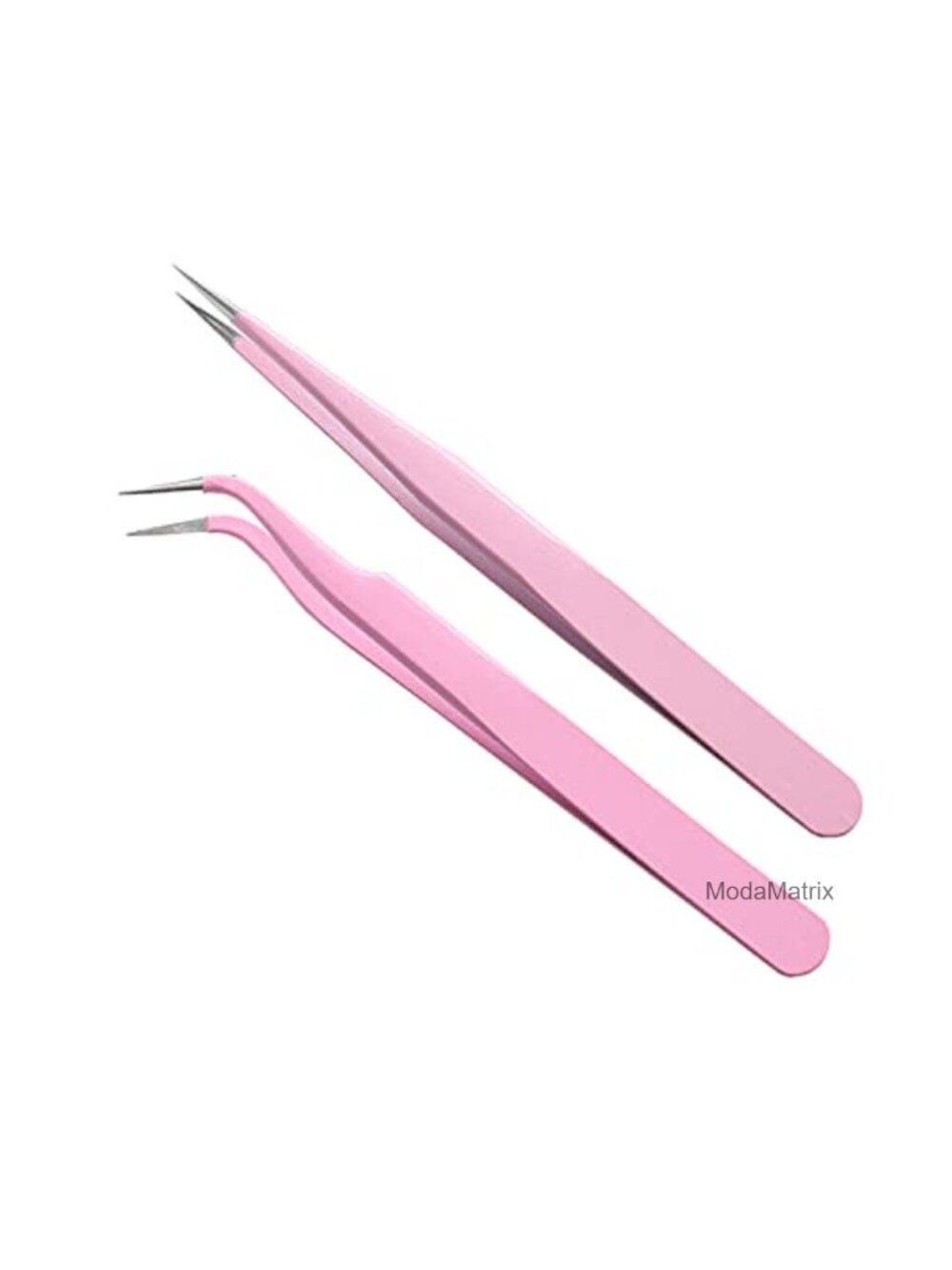Stainless Steel Tweezers Set Straight Curved Precision Eyelash Extensions